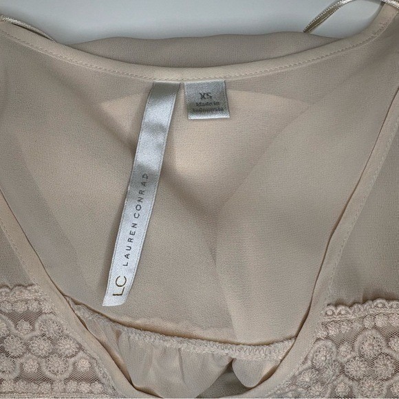 LC Lauren Conrad Womens Dainty Fairy Sheer Lace Top Size XSmall 3/4 Sleeve Boho - Picture 3 of 11